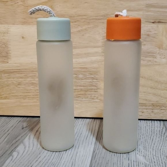 2 Glass Motivational Water Drink Bottle Container 12 oz - Picture 3 of 9